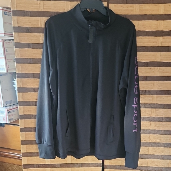 EUC! Bebe Black Stretch zip Up Jacket - Picture 1 of 9